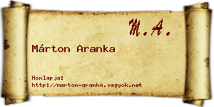 Márton Aranka névjegykártya