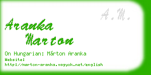 aranka marton business card