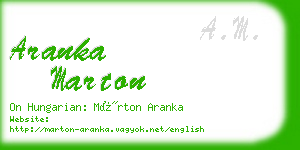 aranka marton business card